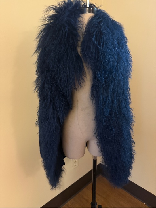 Elizabeth and James Jackets & Blazers - Elizabeth and James Deep Blue Faux Fur Cape Coat